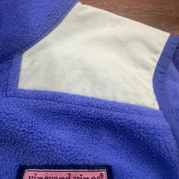 Vineyard Vines Women's Shep Fleece Vest, Blue/Mint Green, Size Small - Picture 5 of 12